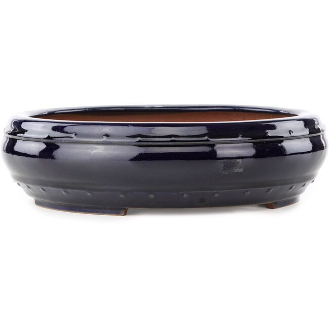 Vaso bonsai rotondo blu scuro di Reiho - 315 x 315 x 85 mm