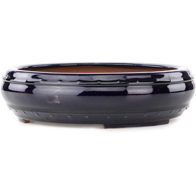 Ronde donkerblauwe bonsaipot van Reiho - 315 x 315 x 85 mm