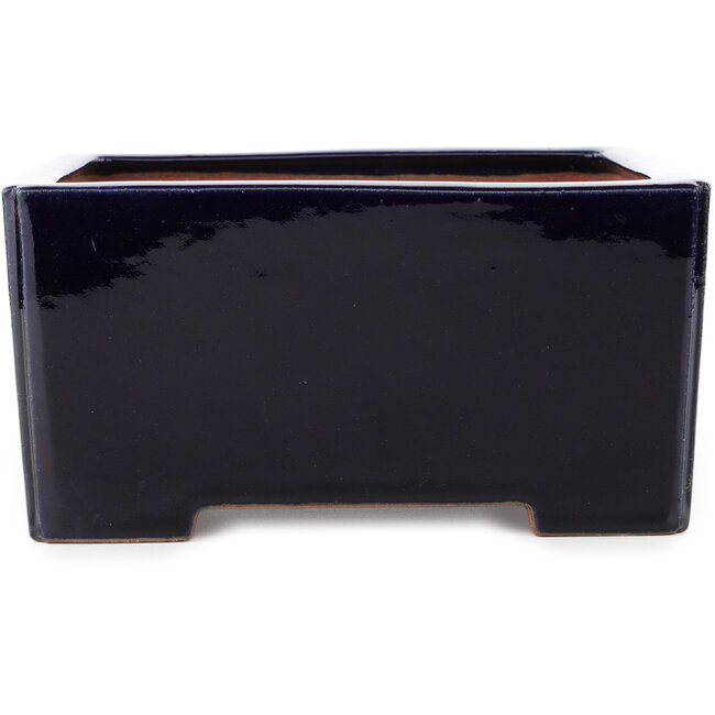 Square dark blue bonsai pot by Reiho - 235 x 235 x 115 mm