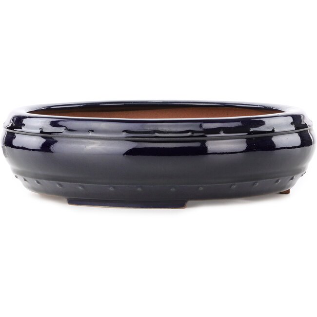 Vaso bonsai rotondo blu scuro di Reiho - 315 x 315 x 85 mm