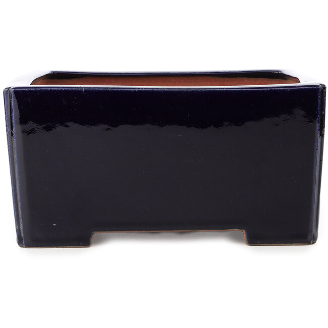 Square dark blue bonsai pot by Reiho - 235 x 235 x 115 mm