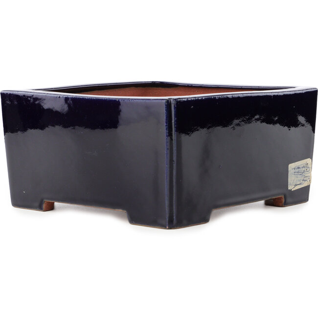 Vierkante donkerblauwe bonsaipot van Reiho - 235 x 235 x 115 mm