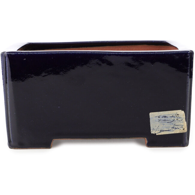 Square dark blue bonsai pot by Reiho - 235 x 235 x 115 mm