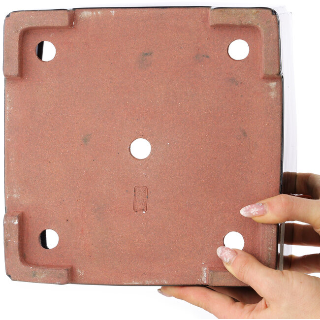 Vaso bonsai quadrato blu scuro di Reiho - 235 x 235 x 115 mm