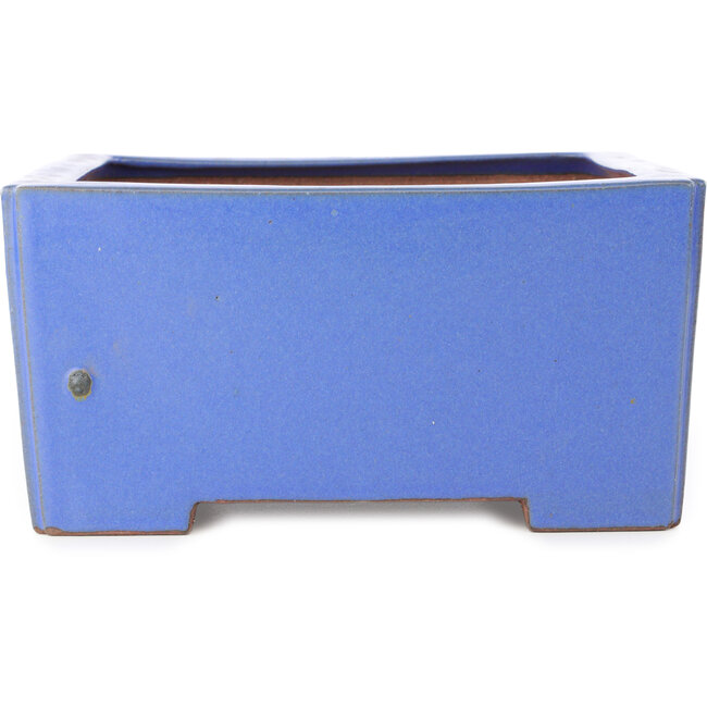 Square blue bonsai pot by Reiho - 238 x 230 x 115 mm