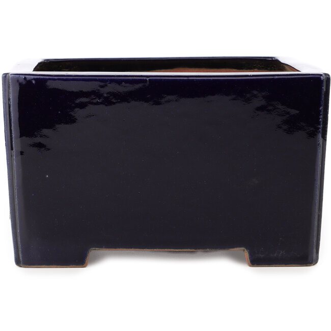 Square dark blue bonsai pot by Reiho - 235 x 230 x 135 mm