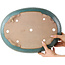 Ovale blauwgroene bonsaipot van Reiho - 373 x 282 x 77 mm