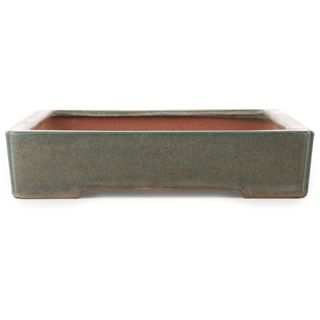 Rechthoekige blauwgroene bonsaipot van Reiho - 473 x 330 x 70 mm