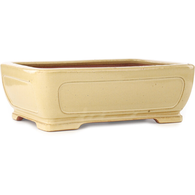 Vaso bonsai rettangolare beige di Reiho - 410 x 318 x 137 mm
