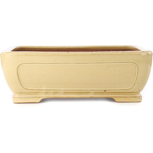 Pot à bonsaï rectangulaire beige de Reiho - 410 x 318 x 137 mm