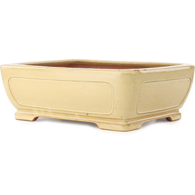 Pot à bonsaï rectangulaire beige de Reiho - 410 x 318 x 137 mm