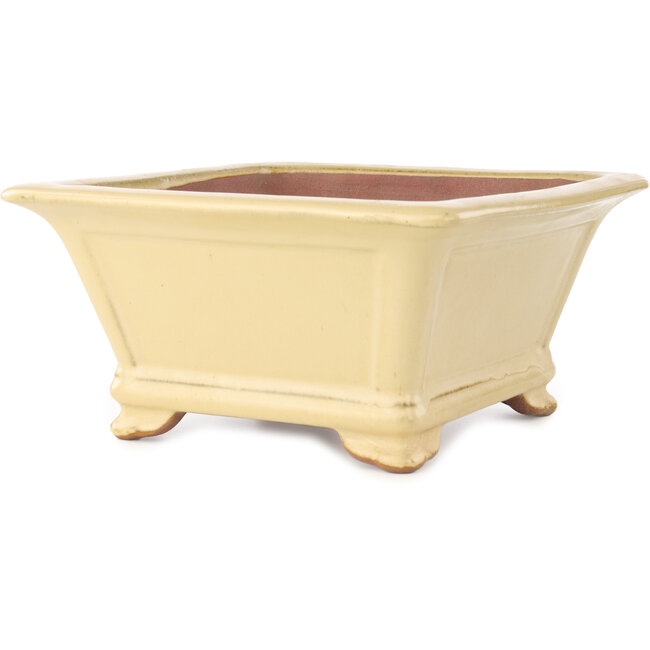 Vierkante beige bonsai pot van Reiho - 290 x 285 x 145 mm