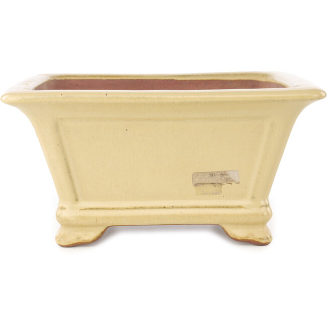 Maceta cuadrada beige para bonsái de Reiho - 290 x 285 x 145 mm