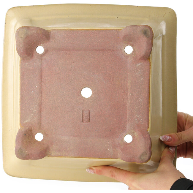 Vierkante beige bonsai pot van Reiho - 290 x 285 x 145 mm