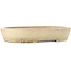 Pot à bonsaï ovale craquelé blanc - 612 x 490 x 105 mm