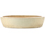 Ovale witte craquelé bonsaipot - 612 x 490 x 105 mm