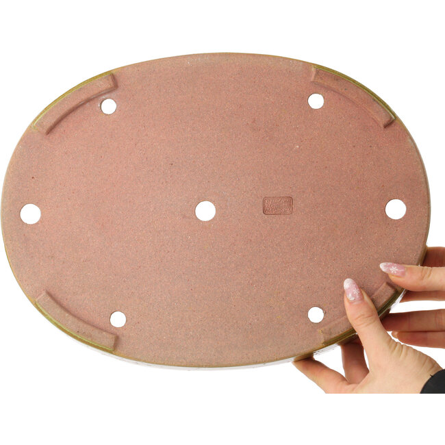 Maceta ovalada marrón para bonsái de Reiho - 345 x 252 x 52 mm