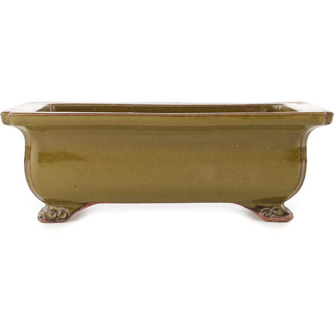 Rectangular brown bonsai pot by Reiho - 247 x 185 x 85 mm