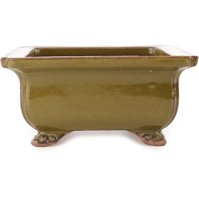 Rectangular brown bonsai pot by Reiho - 247 x 185 x 85 mm