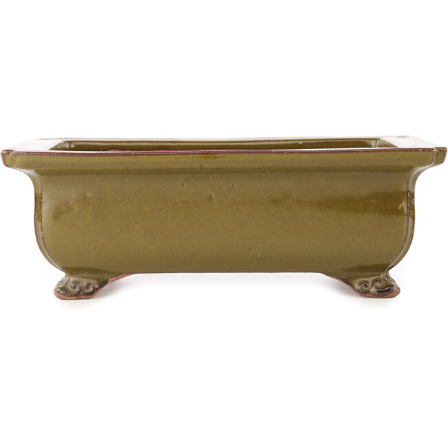 Rectangular brown bonsai pot by Reiho - 247 x 185 x 85 mm