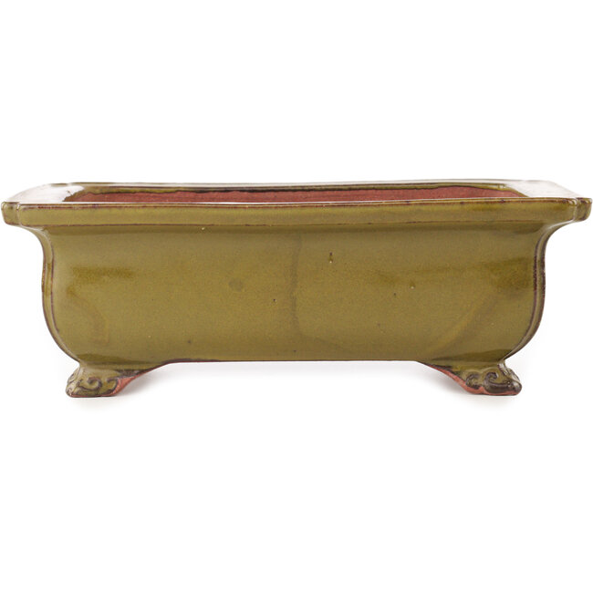 Maceta rectangular marrón para bonsái de Reiho - 250 x 185 x 85 mm