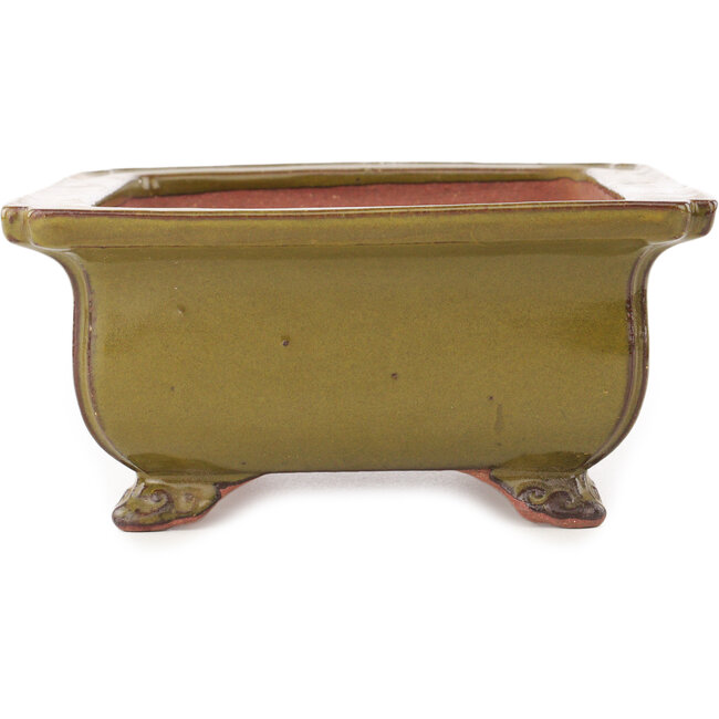 Rectangular brown bonsai pot by Reiho - 250 x 185 x 85 mm