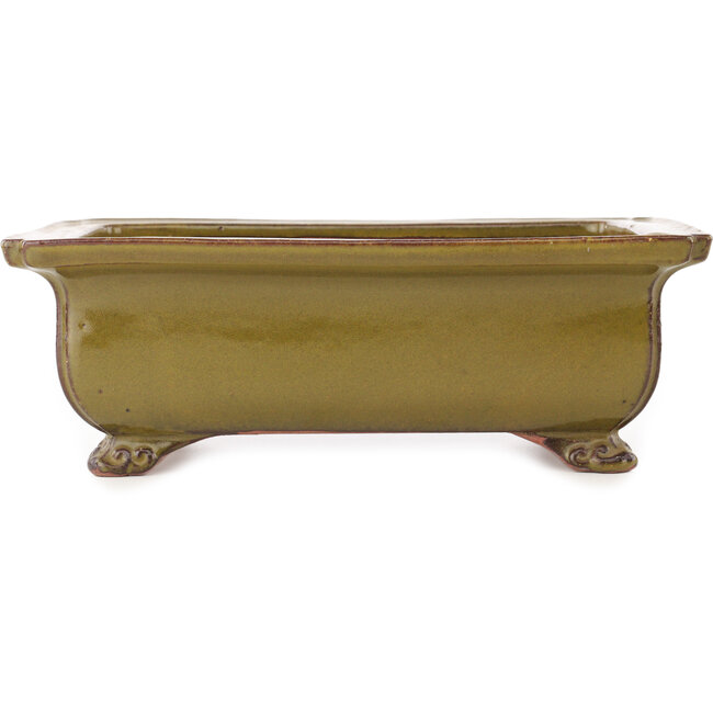 Pot à bonsaï rectangulaire marron de Reiho - 250 x 185 x 85 mm