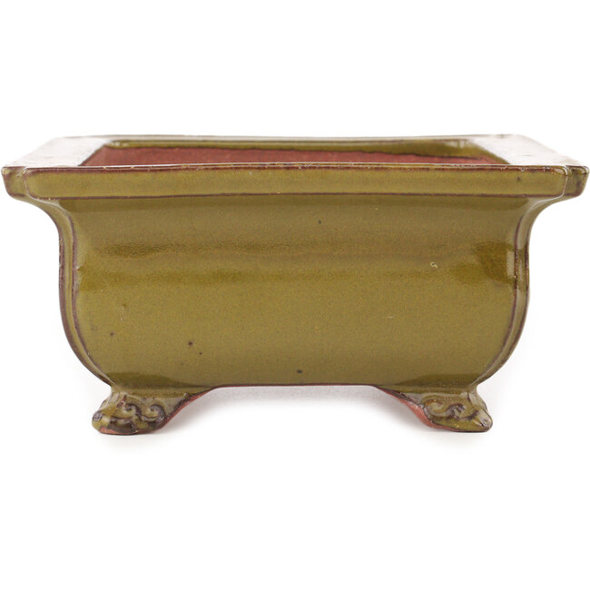 Rectangular brown bonsai pot by Reiho - 250 x 185 x 85 mm