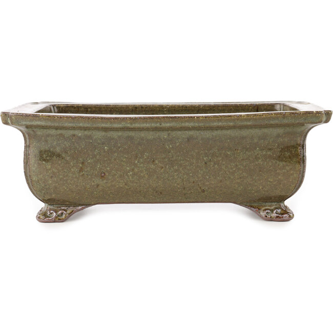 Rectangular brown bonsai pot by Reiho - 250 x 187 x 85 mm