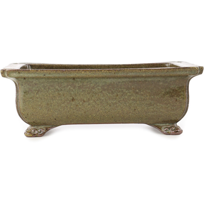 Rectangular brown bonsai pot by Reiho - 250 x 187 x 85 mm