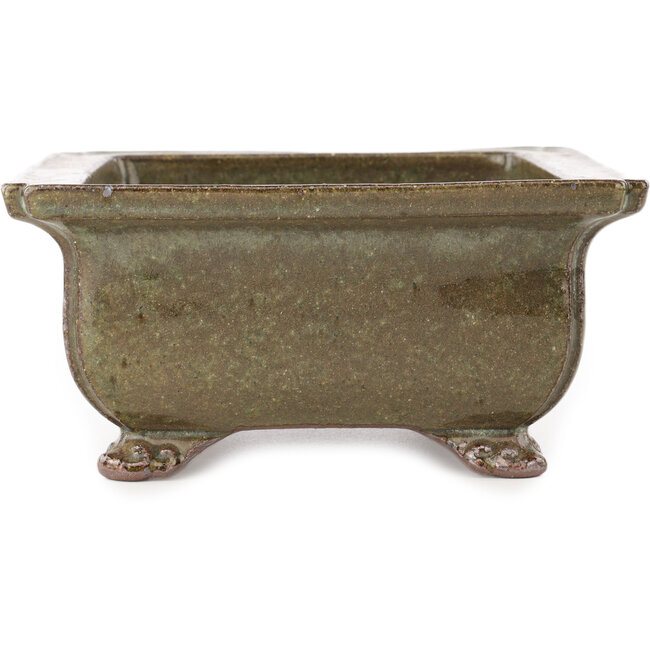 Maceta rectangular marrón para bonsái de Reiho - 250 x 187 x 85 mm