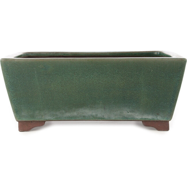 Maceta rectangular verde para bonsái de Yamaaki - 293 x 225 x 117 mm