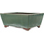 Rectangular green bonsai pot by Yamaaki - 293 x 225 x 117 mm