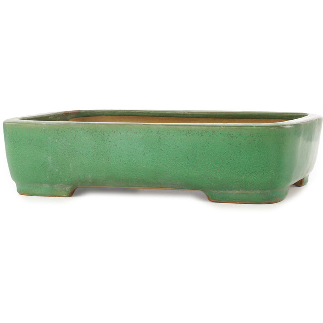 Vaso bonsai rettangolare verde di Yamafusa - 372 x 285 x 90 mm