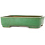 Rectangular green bonsai pot by Yamafusa - 372 x 285 x 90 mm