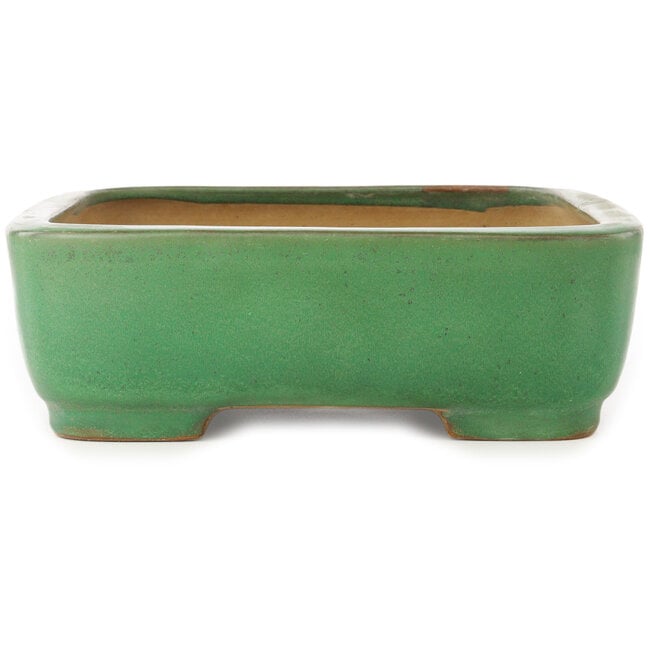 Rechthoekige groene bonsai pot van Yamafusa - 372 x 285 x 90 mm