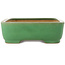 Rectangular green bonsai pot by Yamafusa - 372 x 285 x 90 mm