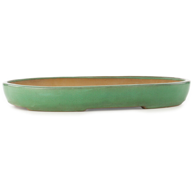 Oval green bonsai pot by Yamafusa - 460 x 323 x 58 mm