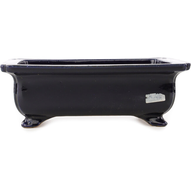 Rectangular dark blue bonsai pot by Reiho - 248 x 190 x 87 mm
