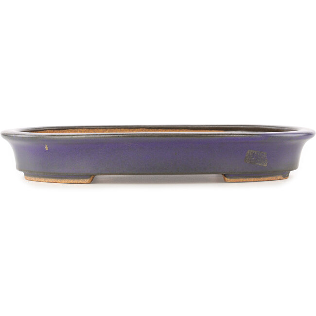 Oval purple bonsai pot by Hattori - 282 x 217 x 40 mm