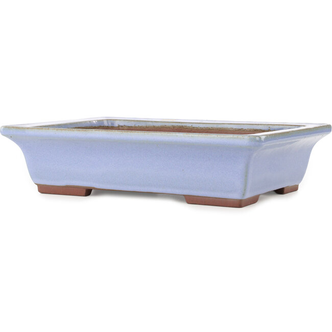 Rechthoekige blauwe bonsai pot van Yamaaki - 332 x 240 x 80 mm