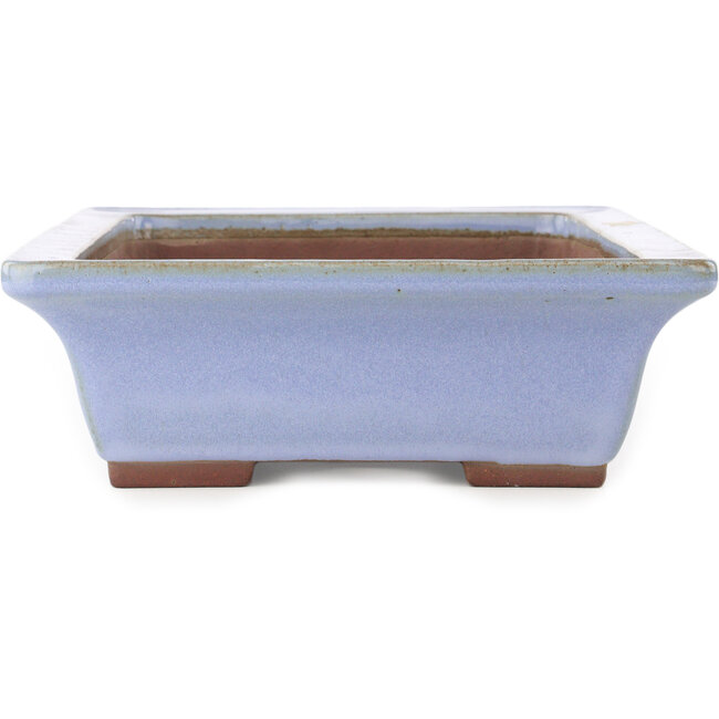 Pot à bonsaï rectangulaire bleu de Yamaaki - 332 x 240 x 80 mm