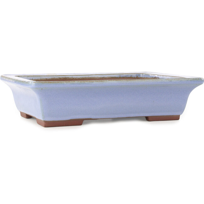Rechthoekige blauwe bonsai pot van Yamaaki - 332 x 240 x 80 mm