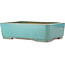 Maceta rectangular turquesa para bonsái de Reiho - 345 x 240 x 98 mm