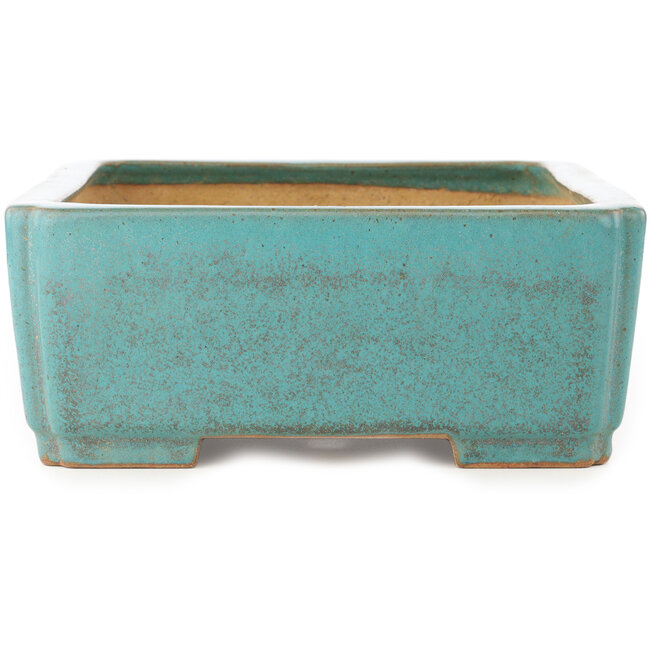 Rectangular turquoise bonsai pot by Reiho - 345 x 240 x 98 mm