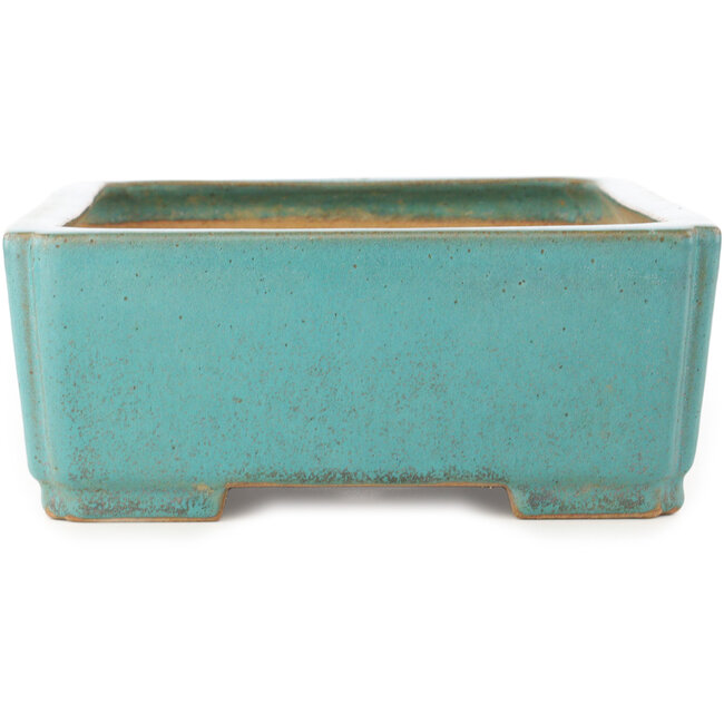 Rectangular turquoise bonsai pot by Reiho - 345 x 240 x 98 mm