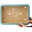 Maceta rectangular turquesa para bonsái de Reiho - 345 x 240 x 98 mm