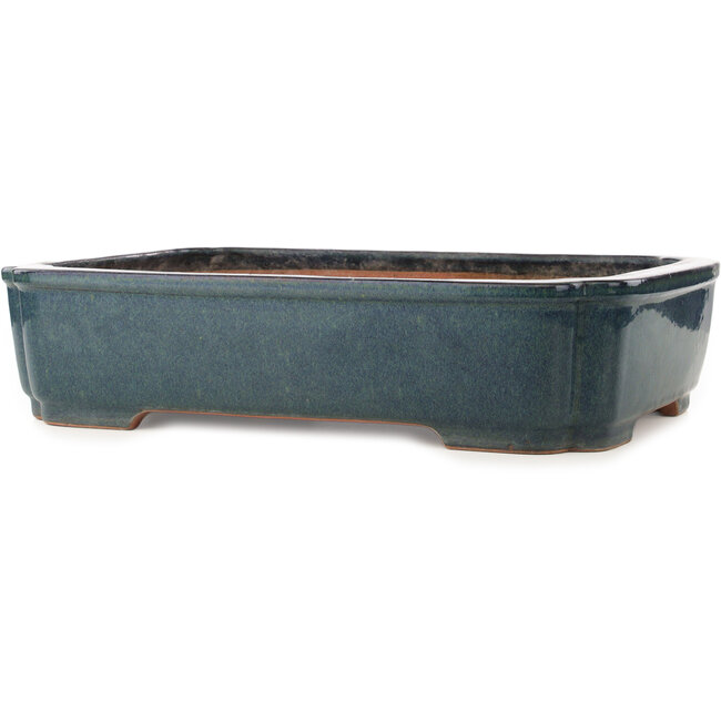 Rectangular blue bonsai pot by Reiho - 487 x 355 x 112 mm