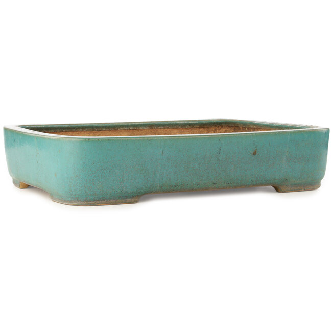 Rechthoekige turquoise bonsai pot van Reiho - 495 x 360 x 100 mm