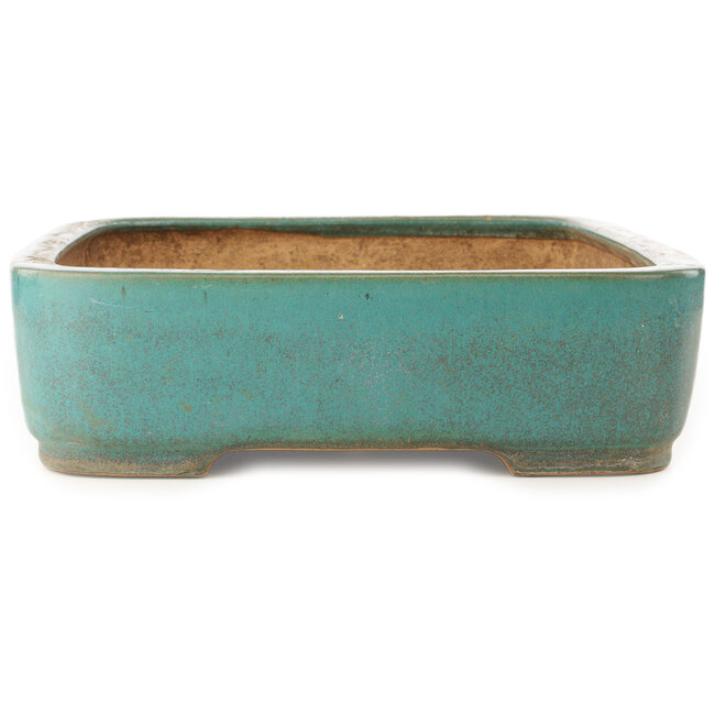 Maceta rectangular turquesa para bonsái de Reiho - 495 x 360 x 100 mm